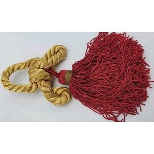 Twisted Tassel Napkin Rings Holders Red Gold 12ea Rope Decorator Boho Chic  Read